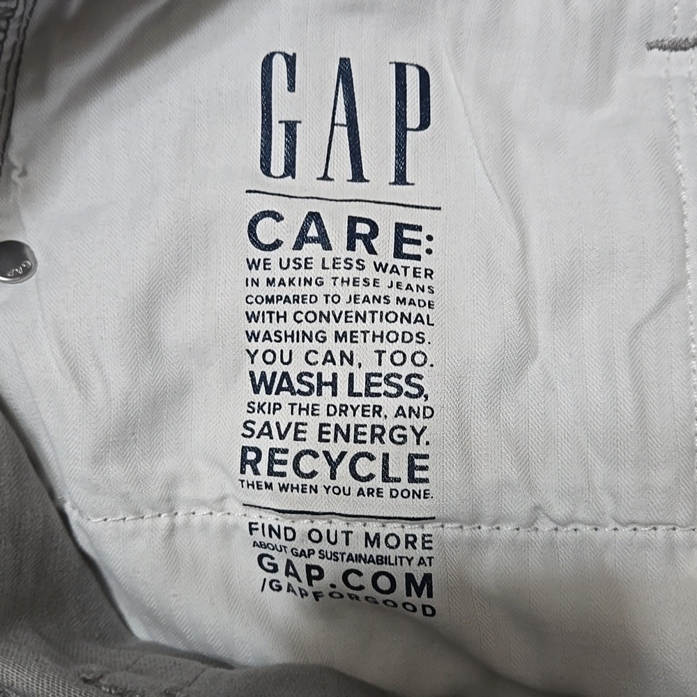 GAP Metallic Silver 90s Mid Rise Jeans Pants Size 28/6 Tall - Picture 7 of 9